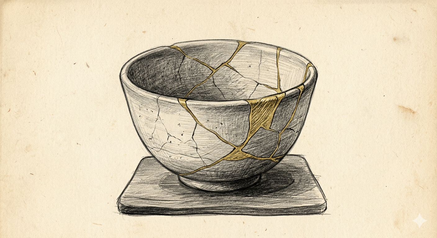 Kintsugi — broken and reformed with gold